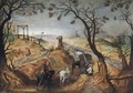 A Wooded Landscape With Farmhands And Cattle - (after) Sebastiaen Vrancx