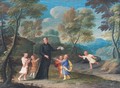 A Jesuit Missionary Preaching To Manchurian Children In An Extensive Landscape - Flemish School