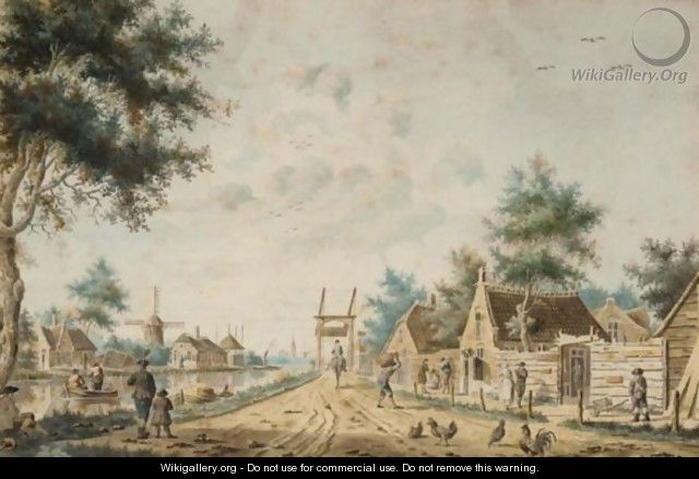 A Canal-Side Road In A Provincial Dutch Town - Dutch School
