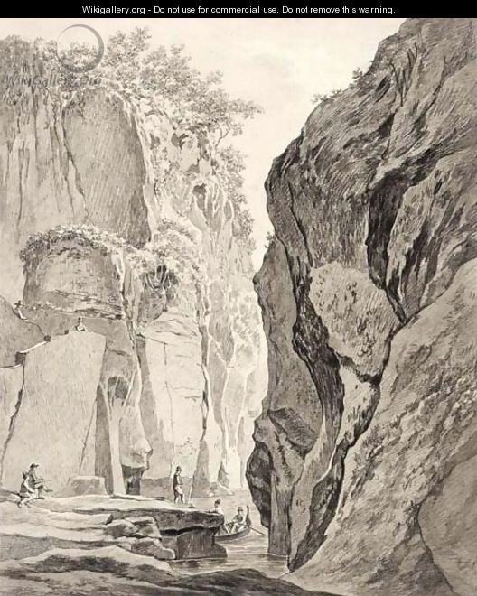 Figures Boating In A Gorge Near Sorrento - Daniel Dupre