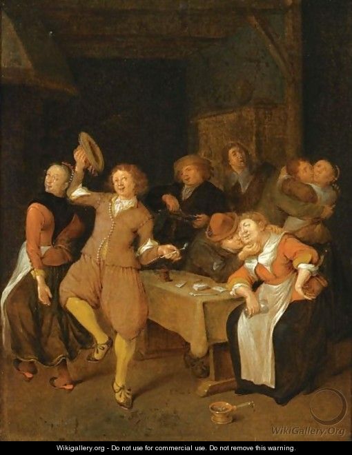 A Brothel Scene With A Couple Dancing, Two Couples Embracing And A Man Making Music - Jan Miense Molenaer