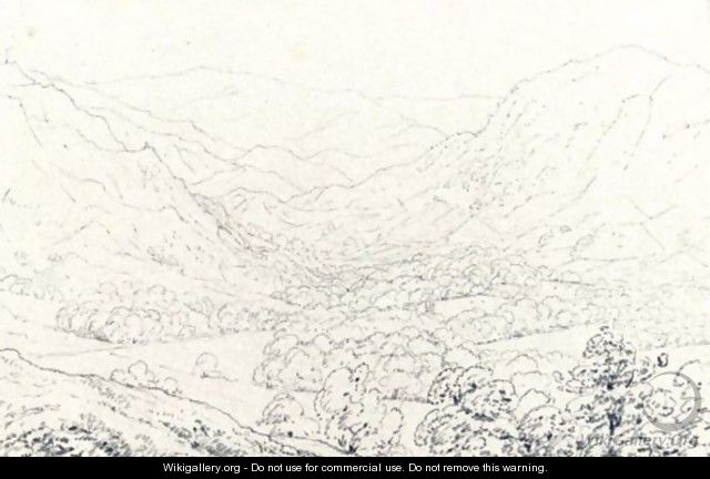 View Of A Wooded Mountain Valley - Wilhelm Von Kobell