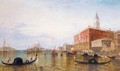 Gondolas On The Grand Canal In Front Of The Doge's Palace, Venice - Alfred Pollentine