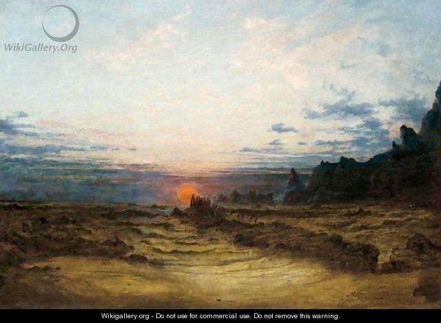 A Wild Seashore At Sunset - Francis Danby