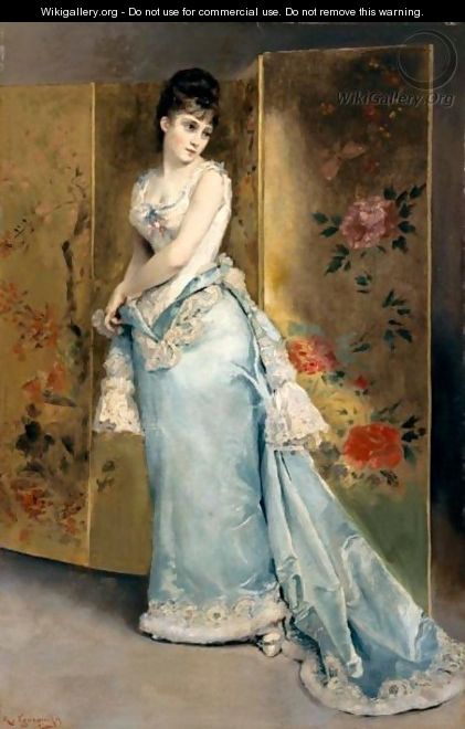 Mujer Con Vestido Azul (Lady In A Blue Dress) - Rogelio De Egusquiza Barrena