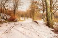 Snowy Path In The Afternoon Sun - Peder Monsted