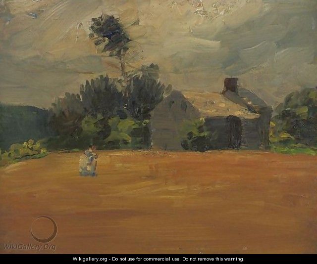 Field And Cottage - George Luks