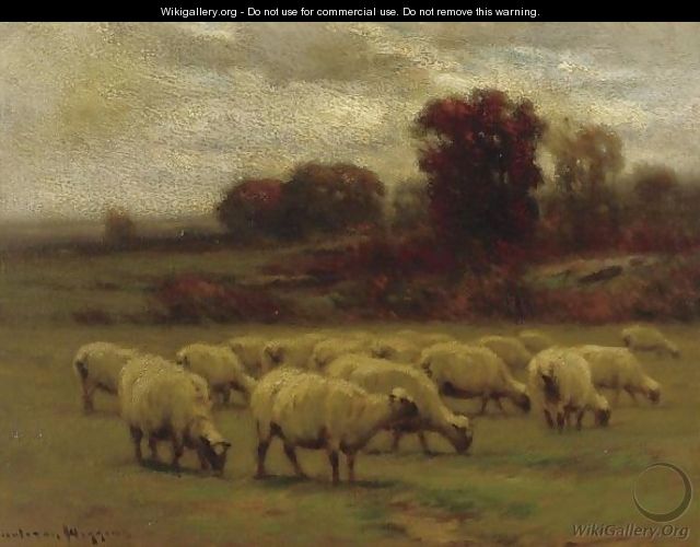 A Flock Of Sheep At Pasture - John Carleton Wiggins