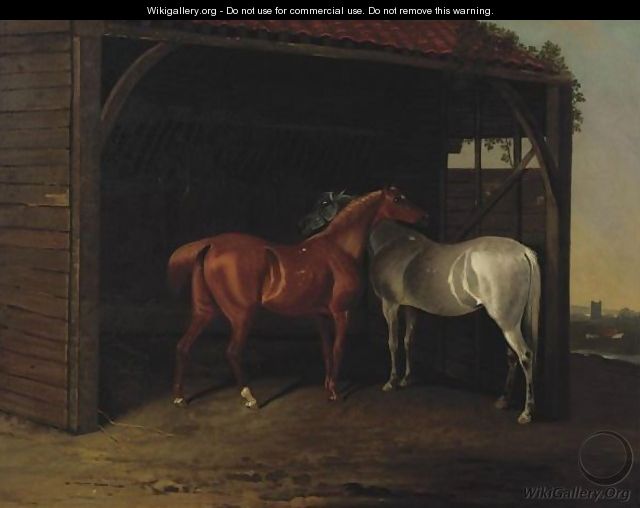 Two Hunters In A Barn - Edwin Cooper