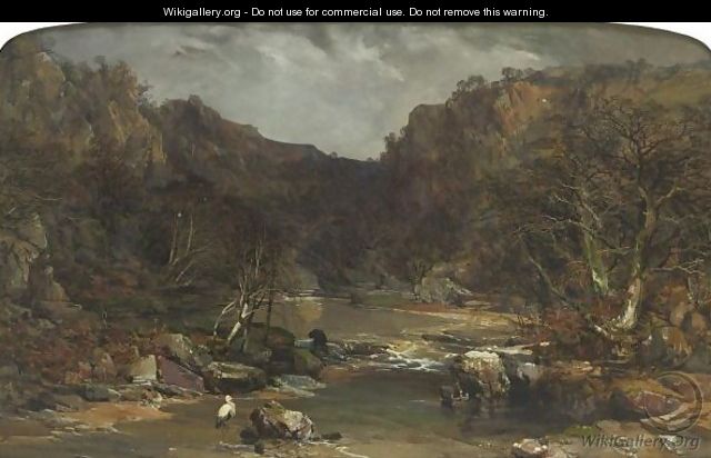 Extensive View Of A River Gorge - Charles Branwhite