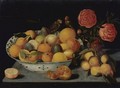 Still Life Of Fruit In A Wanli Kraak Porcelain Bowl Resting On A Table With A Pomegranate - (after) Peter Paul Binoit