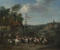 A Village Fair With Figures Dancing Around A Maypole - Karel Van Breydel (Le Chevalier)
