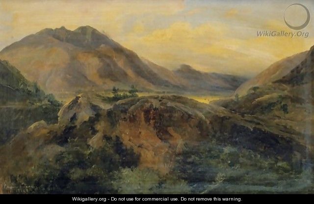 View Of Bagneres De Luchon, Pyrenees - Jules Louis Phillipe Coignet
