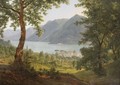 View Of The Lake Of Como - Alexandre-Louis-Robert-Millin Duperreux