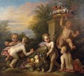 Putti Playing In A Garden - (after) Jacob De Wit
