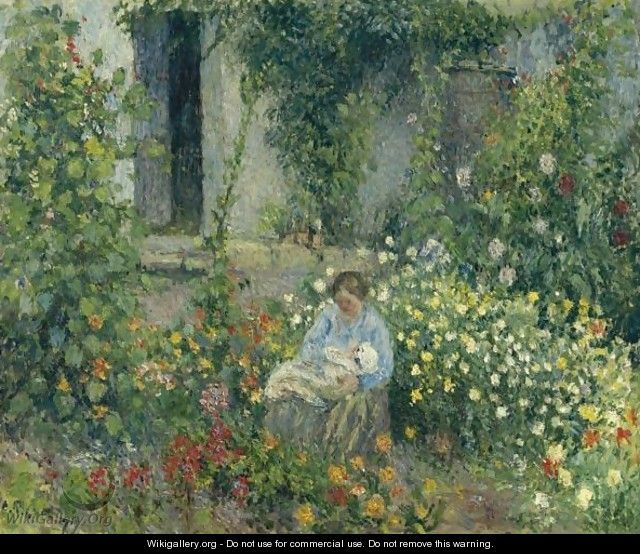 Julie Et Ludovic-Rodolphe Pissarro Dans Les Fleurs - Camille Pissarro