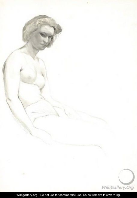 Sketch Of A Seated Nude - Sergei Vasil
