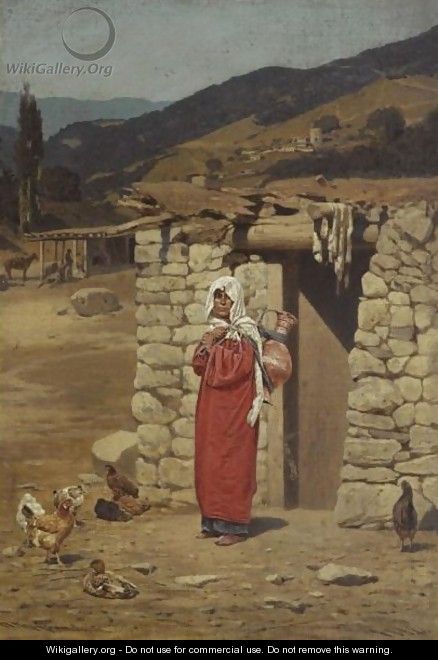 Peasant Carrying Water - Petr Nicolaevich Gruzinsky