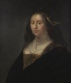 Portrait Of A Woman Wearing A Pearl Necklace - David de Koninck