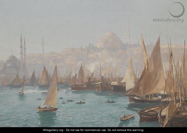 Boats In The Port Of Constantinople - Georg Macco