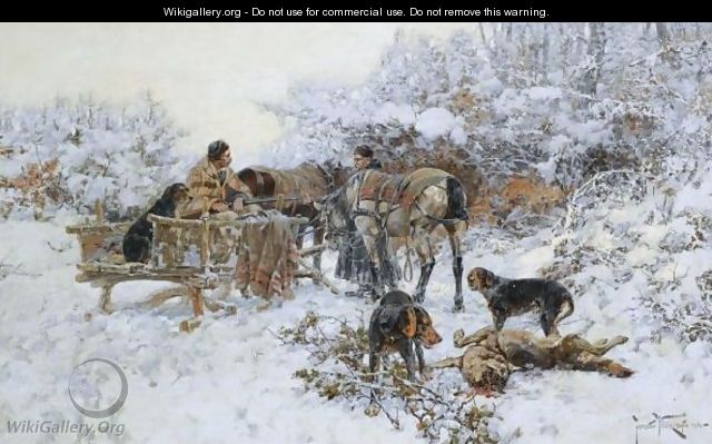A Winter Hunt - Jaroslav Friedrich Julius Vesin