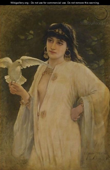 Girl Holding A Dove - Eisman Semenowsky