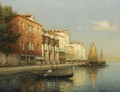 Une Gondole Sur Un Canal A Venise - Antione Bouvard