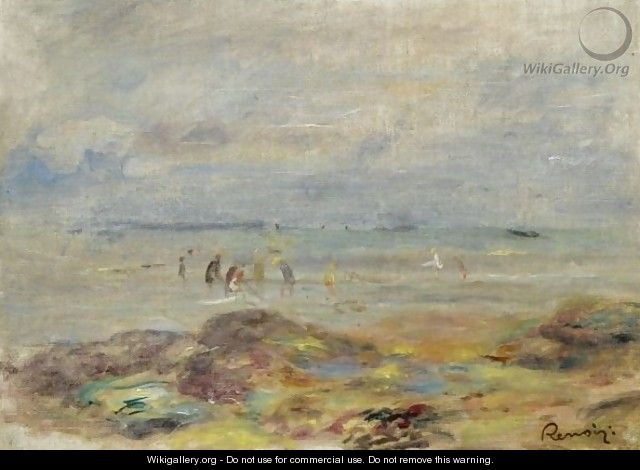 Rochers Avec Pecheurs De Crevettes - Pierre Auguste Renoir