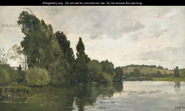 A Busy River Bank - Hippolyte Camille Delpy