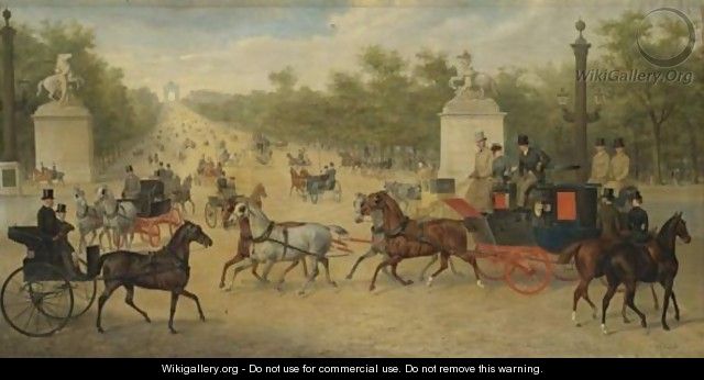 Riders On The Champ Elysees - William Henry Wheelwright