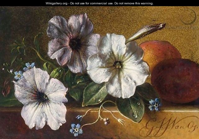 A Still Life With Flowers And Fruit - George Jacobus Johannes Van Os