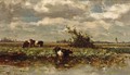 Cows In A Polder Landscape - Willem Roelofs