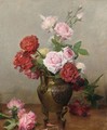 Roses In A Stone Jug - Gustave Bienvetu