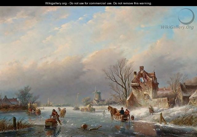 Figures On The Ice In A Winter Landscape 2 - Jan Jacob Coenraad Spohler
