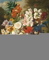A Still Life With Tulips, Roses, Peonies And Various Other Flowers - Dutch School