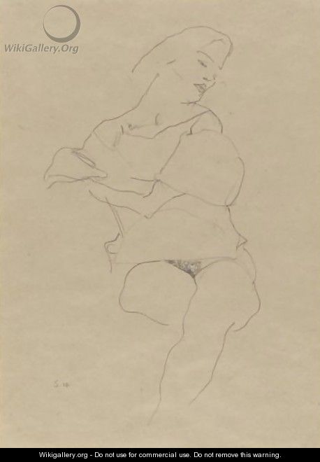 Sitzende Frau Mit Hochgeschobenem Rock (Seated Woman With Raised Skirt) - Egon Schiele
