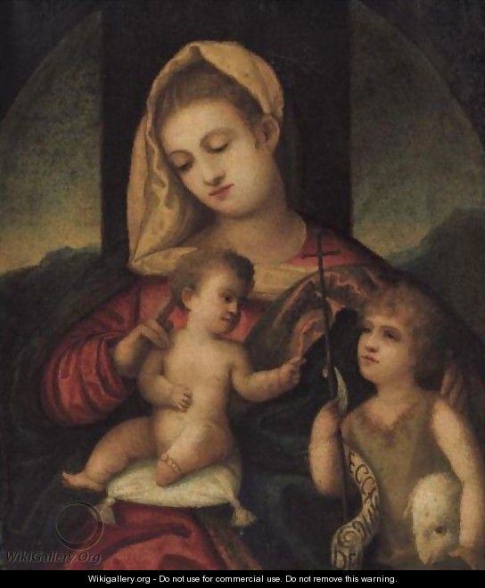 The Madonna And Child With The Infant Saint John The Baptist - (after) Polidoro Lanzani (see Polidoro Da Lanciano)