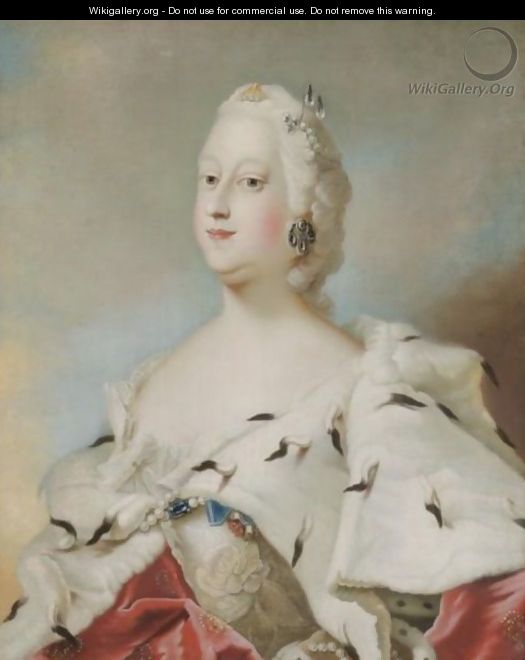 Portrait Of Queen Louis Of Denmark (1724-1751) - (after) Carl Gustaf Pilo