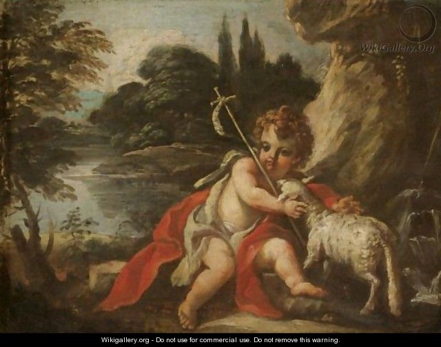 The Infant Saint John The Baptist In The Wilderness - Roman School