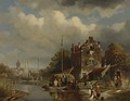 A Busy Day On The Canal - Jacques Carabain