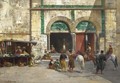 Outside The Mosque - Victor Pierre Huguet