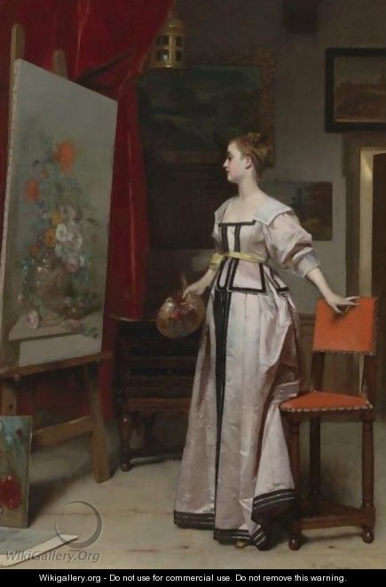 The Young Artist In Her Studio - Florent Willems