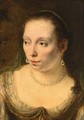 A Portrait Of A Lady, Head And Shoulders, Wearing Pearl Jewellery, Probably Johanna De Geer (1627-1691) - Ferdinand Bol