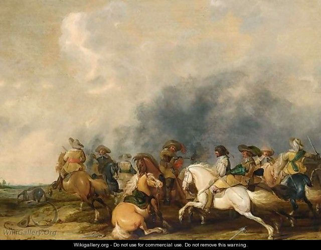 A Cavalry Battle Scene - Palamedes Palamedesz. (Stevaerts, Stevens)