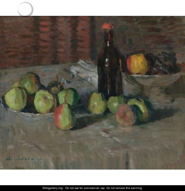 Stilleben Mit Apfeln Und Flasche (Still-Life With Apples And Bottle) - Alexei Jawlensky