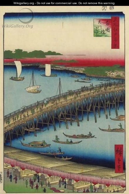 Bridge And The Great Riverbank - Utagawa or Ando Hiroshige