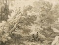 Wooded Landscape With Two Figures Resting By Rocks - Allaert van Everdingen