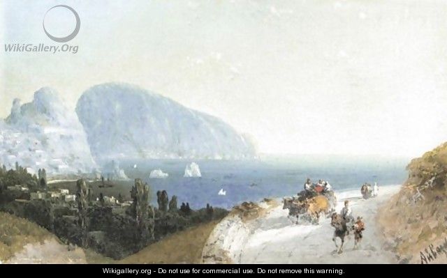 Travellers In Gurzuf - (after) Ivan Konstantinovich Aivazovsky