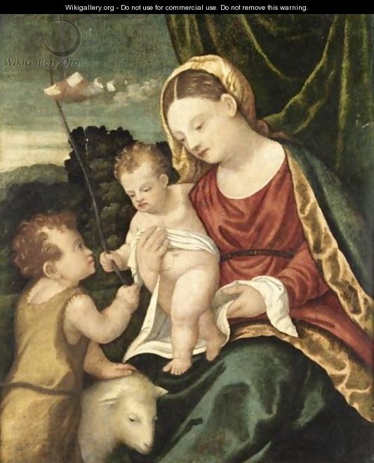 Madonna Col Bambino E San Giovannino - (after) Girolamo Da Santacroce