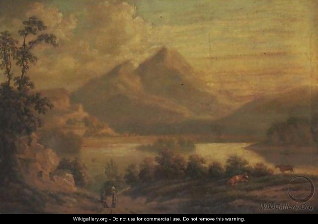 Extensive Landscape With Travelers, Location Said To Be Chilchester - English School
